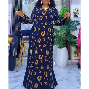 Lightweight Free-Flowing Maxi Dress w/ Sequins & Leopard Print